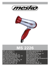 Mesko MS 2226 Red Hair Dryer Användarmanual