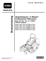 Toro Z Master Professional 7500-D Series Riding Mower, With 60in TURBO FORCE Rear Discharge Mower Användarmanual