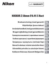 Nikon NIKKOR Z 58mm f/0.95 S Noct Användarmanual