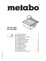 Metabo Table SIDE EXTENSION PK/PKF 255 Bruksanvisningar