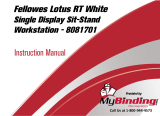 MyBinding Fellowes 8081701 Lotus RT White Single Display Sit Stand Workstation Användarmanual