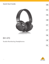 Behringer BH 470 Studio Monitoring Headphones Snabbstartsguide