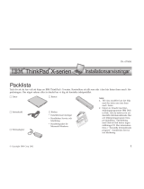 Lenovo THINKPAD X30 Installationsanvisningar