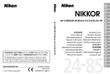 Nikon AF-S 24-85mm f/3.5-4.5G ED VR Nikkor Bruksanvisning