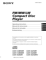 Sony CDX-4250RV Användarmanual