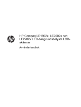 HP Compaq LE1902x 18.5-inch LED Backlit LCD Monitor Användarmanual