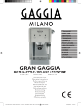 Gaggia GG2016-STYLE Coffee Machine Bruksanvisning