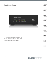 Klark Teknik VNET ETHERNET INTERFACE Snabbstartsguide