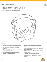 Behringer HPM1100 / HPM1100-BK Multi-Purpose Headphones Snabbstartsguide