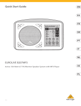 Behringer B207MP3 Active 150-Watt 6.5″ PA/Monitor Speaker System Snabbstartsguide