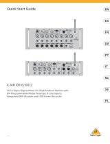 Behringer X AIR XR16 Digital Mixer for iOS and Android Snabbstartsguide