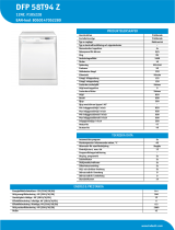 Indesit DFP 58T94 Z Product data sheet