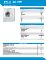 Indesit BWA 71483X W EU Product data sheet