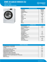 Indesit BWE 81683X WKKK EU Product data sheet