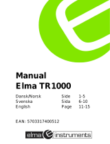 Elma Instruments Elma TR1000 Användarmanual