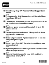 Toro 53cm Heavy-Duty 60V Recycler/Rear Bagger Lawn Mower Användarmanual