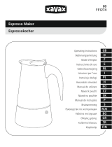 Xavax Stainless Steel Espresso Maker for 4 Cups Användarmanual