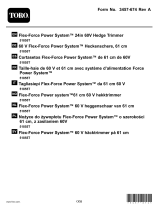 Toro Cordless Hedge Trimmer 60V Flex-Force Power System 51855T - Tool Only Användarmanual