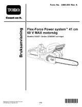 Toro Cordless Battery Chainsaw Flex-Force Power System 60V MAX* 51845T Användarmanual