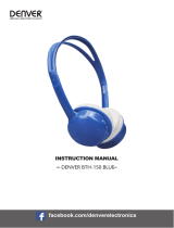 Denver Wireless Kids Headphones Blue Användarmanual