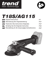 Trend T18S/AG115B 18V Li-Ion TXLi 4.5 Inch Brushless Cordless Angle Grinder Användarmanual