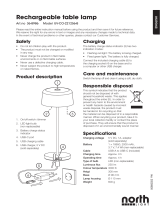 North Light Bordslampa laddbar, 33 cm Bruksanvisning