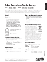 North Light Bordslampa i porslin, Tube Bruksanvisning