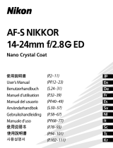 Nikon AF-S NIKKOR 14-24mm f/2.8G ED Bruksanvisning