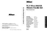 Nikon PC-E MICRO NIKKOR 45MM F-2.8D ED Bruksanvisning